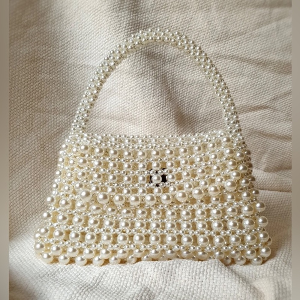 Pearl beaded handbag - handmade- from Istanbul